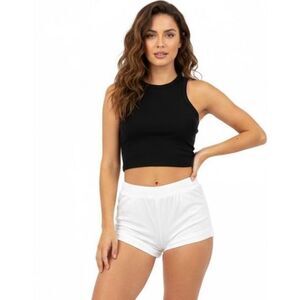 Honey Punch linen White pullover shorts size L